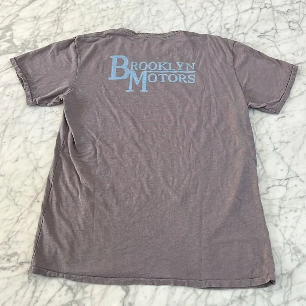 Brooklyn Motors Single Stitch Grey Motorcyle Vintage Feel Shirt Size L